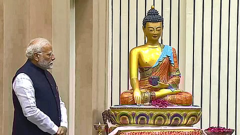 Prime Minister Narendra Modi during the International Abhidhamma Divas programme, in New Delhi