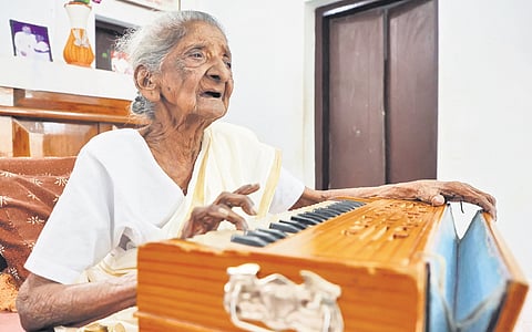 Kunjamma Chacko at her house in Pooyappally, Kollam