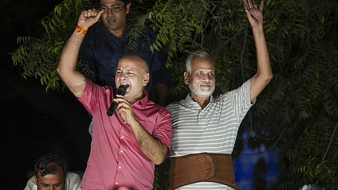AAP leaders Satyendar Jain and Manish Sisodia.