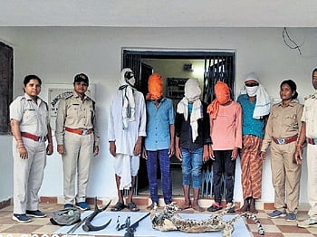 Five poachers arrested with wildlife items in Khariar