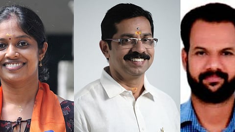 Navya Haridas - BJP Candidate for Wayanad Lok Sabha constituency, C Krishnakumar  and K Balakrishnan as candidates for Palakkad and Chelakkara state assembly seat