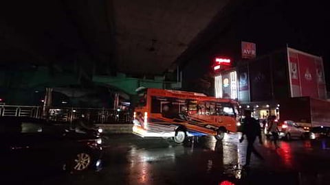 Dysfunctional lights under a bridge near Bagalur road in Hosur posing threat to motorists at night time.