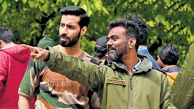 Bhuvan Arora from the sets of 'Amaran'