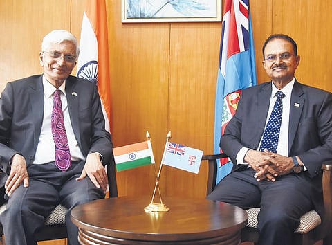 (From L) SN Srikanth, Honorary Consul- Republic of Fiji, and Jagannath Sami, High Commissioner of the Republic of Fiji to India 
