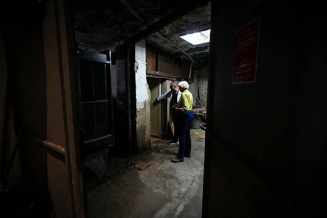 Journalists take a tour inside Sahel General Hospital, in Dahiyeh, Beirut, Lebanon.