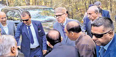 J&K Chief Minister Omar Abdullah visits family members of Dr Shahnawaz.