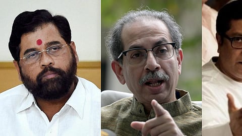 Maharashtra Chief Minister Eknath Shinde, Shiv Sena (UBT) president Uddhav Thackeray, MNS chief Raj Thackeray
