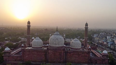 A view of the backside of Jama Masjid in New Delhi.