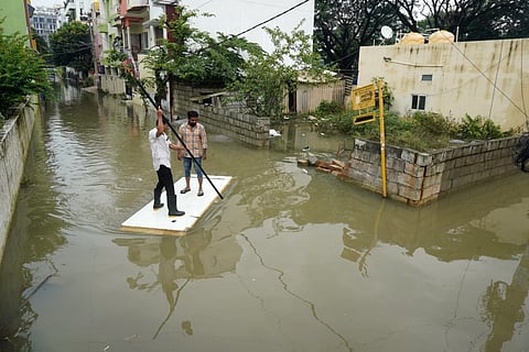 IN PICS | Bengaluru rains: Heavy downpour leaves streets flooded in Sai Layout