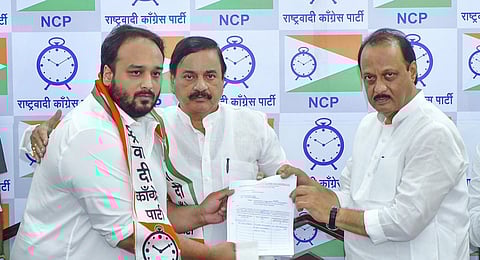 MLA Zeeshan Siddiqui with Maharashtr Deputy Chief Minister Ajit Pawar.