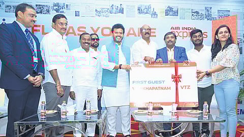 Union Aviation Minister K Ram Mohan Naidu launched two new flight services between Vizag and Vijayawada at Visakhaptanam International Airport 