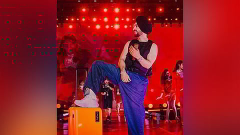 Diljit Dosanjh performing at the Jawaharlal Nehru Stadium in New Delhi.