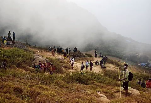 Devotees treks on Vellingiri hills in Coimbatore. 
