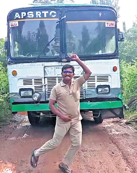 A screen grab of the RTC driver dancing to a song.