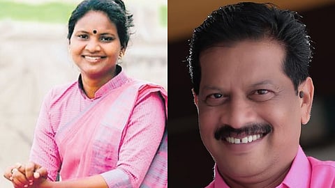 UDF candidate Ramya Haridas and LDF candidate U R Pradeep for the Chelakkara assembly constituency