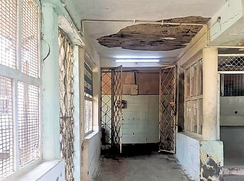A view of the dilapidated Mahatma Gandhi Memorial (MGM) Hospital in Warangal