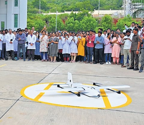 Drones launched at AIIMS Mangalagiri to expedite healthcare delivery