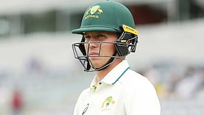 Nathan McSweeney during the first Test against Australia.