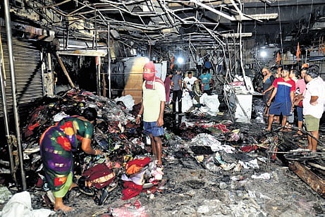 The site at the Unit-1 underground market where the fire broke out 