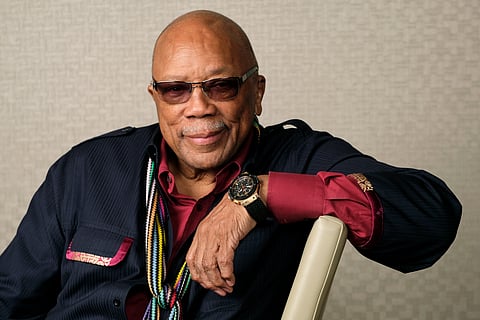 Music producer Quincy Jones poses for a portrait to promote his documentary "Quincy" during the Toronto Film Festival on Sept. 7, 2018, in Toronto. 