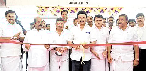 Chief Minister MK Stalin inaugurating ELCOT IT Park at Vilankurichi in Coimbatore district on Tuesday