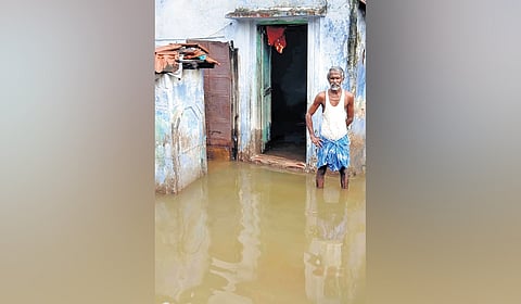 Bhavani water flooded homes at Vellipalayam in Mettupalayam 