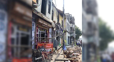 The old building that collapsed in Katpadi on Tuesday