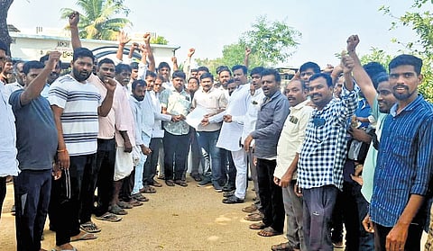 The protesting villagers.