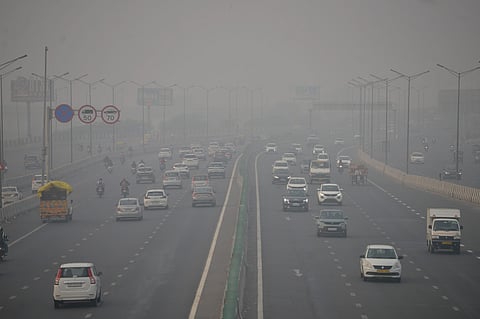 Thick layer of smog enveloping national capital on Thursday morning.