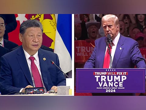Xi Jinping (L) and Donald Trump (R) 