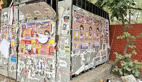 Campaign posters across the DU campus