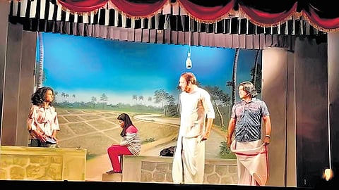 A play being performed during the theatre festival organised by the vayanasala