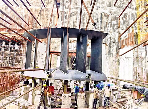 Works to install Stay Ring begin at the Polavaram hydel project 