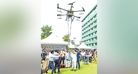 Union Minister of State for Fisheries George Kurian inaugurating the workshop on drone applications in the fisheries sector at the Central Marine Fisheries Research Institute in Kochi