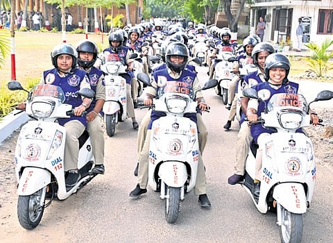 Krishna district police launched Shakti teams at Machilipatnam on Saturday