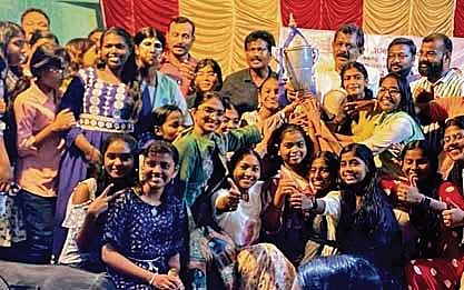 The students of Cotton Hill Government Higher Secondary School who secured the second position in the sub district arts festival