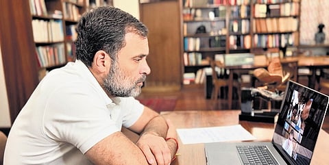 Rahul Gandhi interacts with Maharashtra farmers through a Zoom call | X