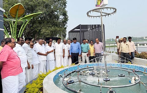 Tourism Minister R Rajendran accompanied by Tirunelveli Collector visited Nainarkulam in Tirunelveli