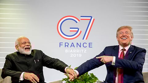 Incoming American president Donald Trump with Prime Minister Modi