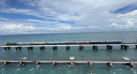 High speed test carried out in the new Pamban railway sea bridge in Ramanathapuram district.