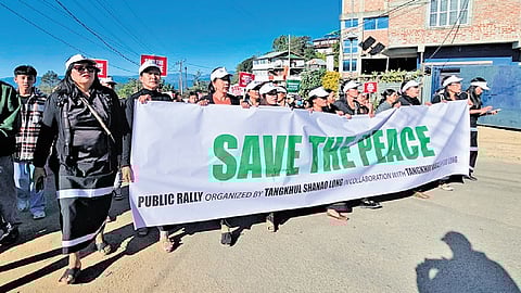 Peace march by Tangkhul Naga ‘pukreilas’ in Manipur’s Ukhrul.