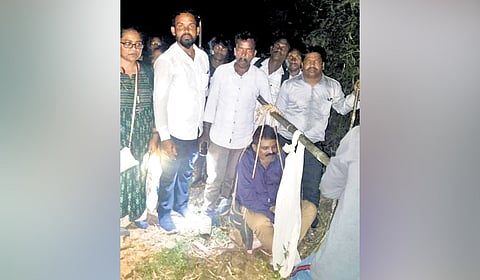 Ananthagiri MPDO was shifted to Gumma village in a doli