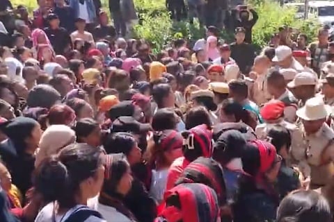 Massive protests erupted in Manipur’s Imphal Valley on Saturday after the bodies of six persons, believed to be among those reported missing from Jiribam district on Monday.