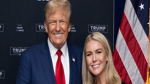 US President Trump with White House press secretary Karoline Leavitt