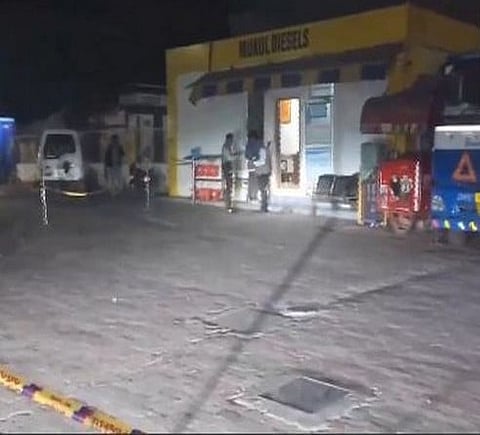 CCTV visuals from the petrol pump in Delhi's Gokulpuri area 