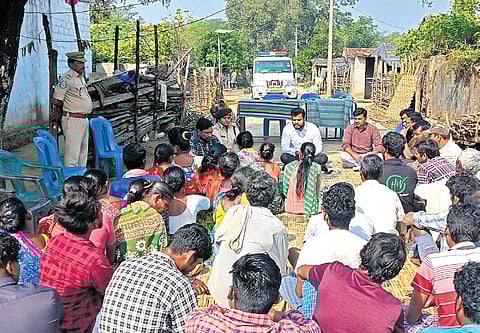 Forest officials hold meeting with tribals in Mallial village on Tuesday