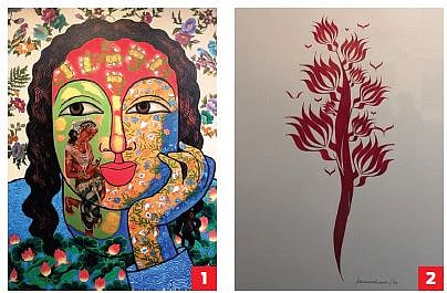 1.Artwork by Dr Priti Samyukta Bhat  2.Artwork by Poosapati Parameshwar Raju