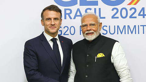 PM Modi, French President Macron discuss working closely in space, energy sectors