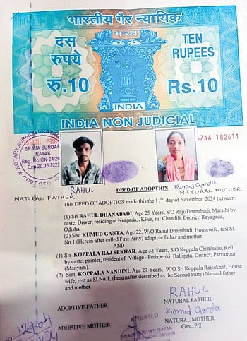 Copy of the notarised deed of adoption