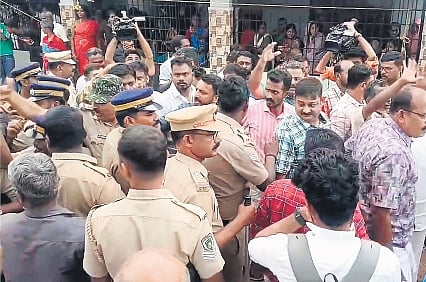 Clash erupts at Vennakkara High School after UDF candidate Rahul Mamkootathil visited the polling station